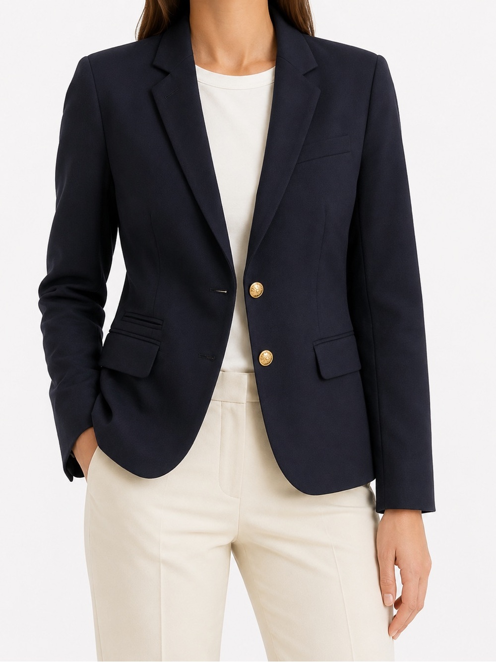 J.Crew Original Schoolboy Blazer Size 4 | Navy Wool + Gold Crest Buttons